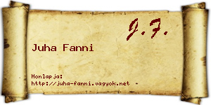 Juha Fanni névjegykártya